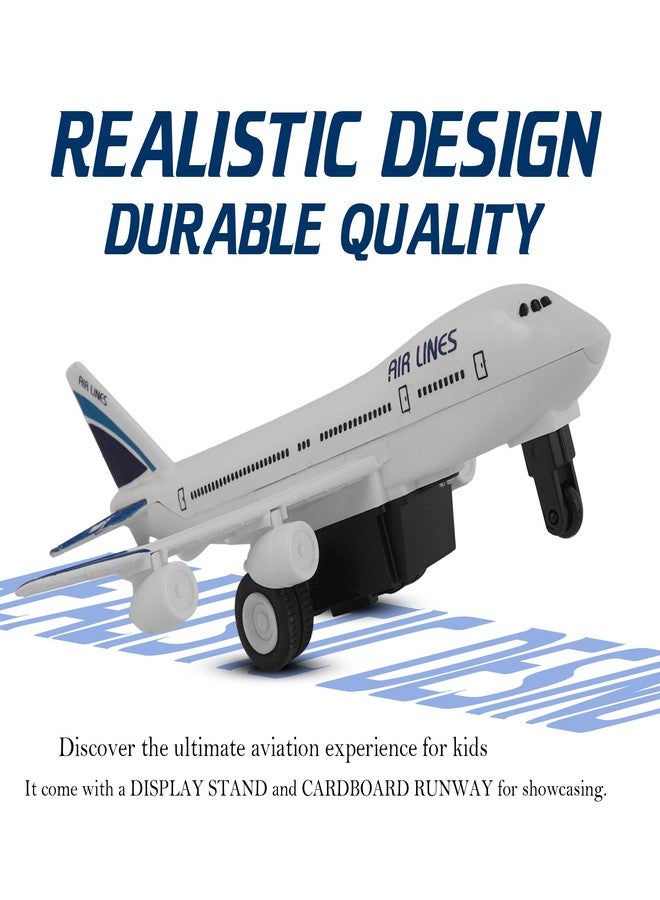 في جراسب لعبة طائرة VGRASSP للأطفال تعمل بالسحب للخلف مع قاعدة عرض - بدون حواف حادة، أجنحة ثابتة وتصميم واقعي لطائرة إيرباص | يمكن للبالغين استخدامها كزينة للطاولة - اللون حسب المتوفر - Image 4